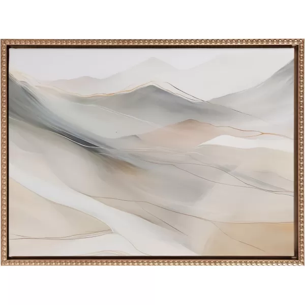 Kate and Laurel Sylvie Beaded Abstract Mystic Mountain Landscape Vintage Framed Canvas Wall Art by The Creative Bunch Studio 18x24 Gold Desert Mountains Art for Wall
