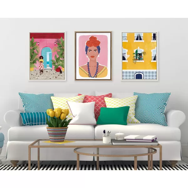 Kate and Laurel Sylvie La Femme Framed Canvas Wall Art by Maja Tomljanovic 18x24 Gold EuropeanInspired Portrait Wall Decor