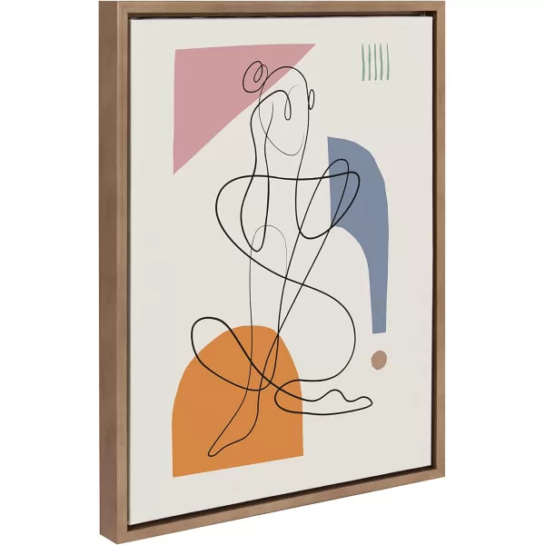 Kate and Laurel Sylvie Thinking of You Framed Canvas Wall Art by Rachel Lee of My Dream Wall 18x24 Gold Decorative Abstract Art for WallGold