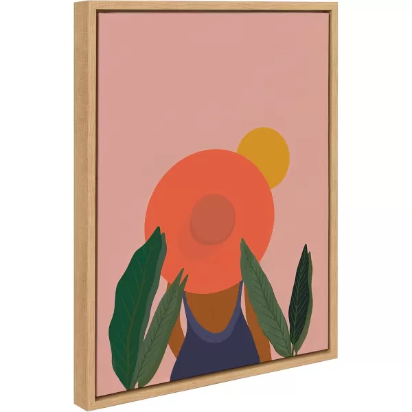 Kate and Laurel Sylvie Tropical Girl Framed Canvas by Oris Eddu 18x24 NaturalNatural