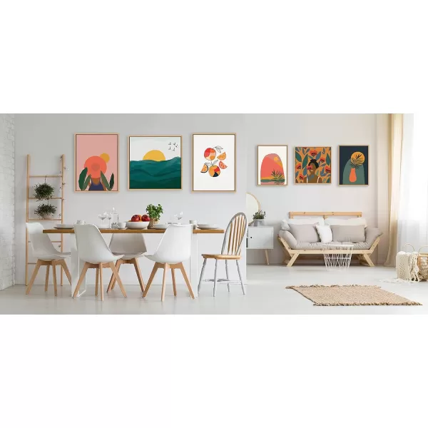 Kate and Laurel Sylvie Tropical Girl Framed Canvas by Oris Eddu 18x24 NaturalNatural