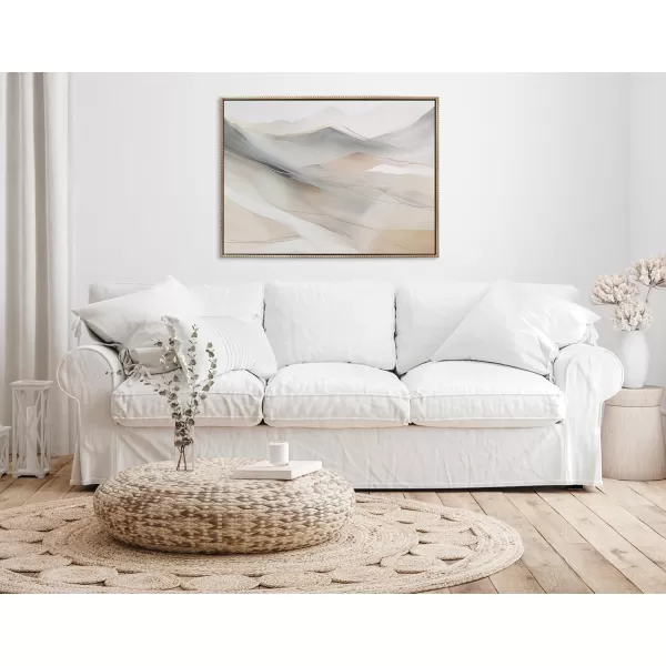 Kate and Laurel Sylvie Beaded Abstract Mystic Mountain Landscape Vintage Framed Canvas Wall Art by The Creative Bunch Studio 315x415 Gold Desert Mountains Art for Wall