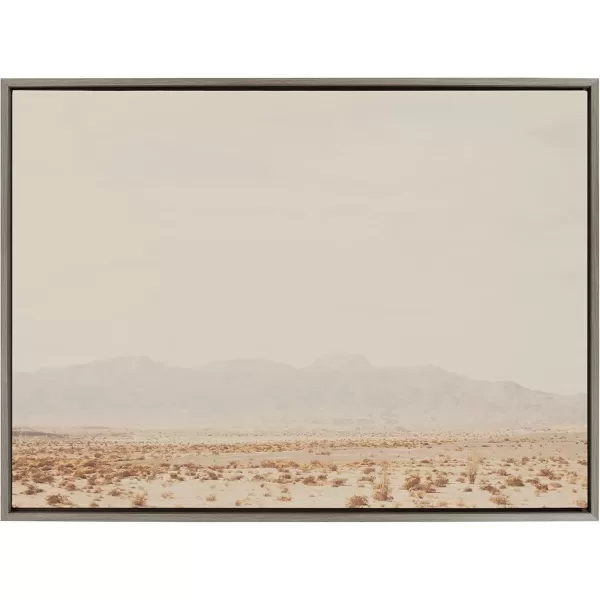 Kate and Laurel Sylvie California Dreaming Framed Canvas Wall Art by Laura Evans 18x40 Gray Modern Desert Mountain Landscape Art for WallGray