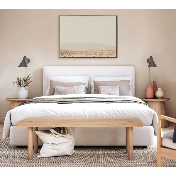 Kate and Laurel Sylvie California Dreaming Framed Canvas Wall Art by Laura Evans 18x40 Gray Modern Desert Mountain Landscape Art for WallGray