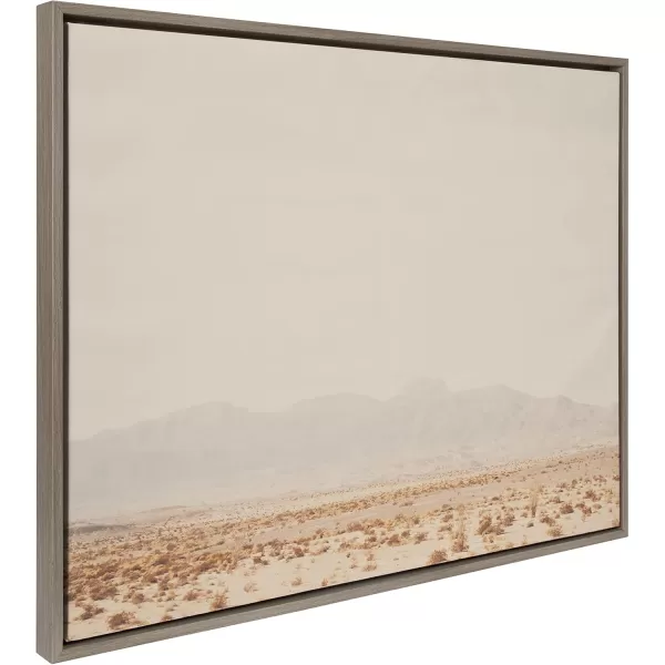 Kate and Laurel Sylvie California Dreaming Framed Canvas Wall Art by Laura Evans 18x40 Gray Modern Desert Mountain Landscape Art for WallGray