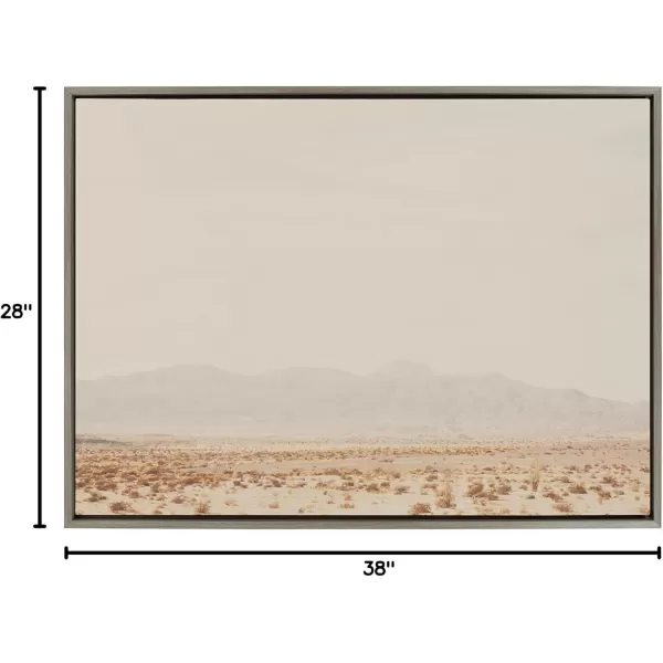 Kate and Laurel Sylvie California Dreaming Framed Canvas Wall Art by Laura Evans 18x40 Gray Modern Desert Mountain Landscape Art for WallGray