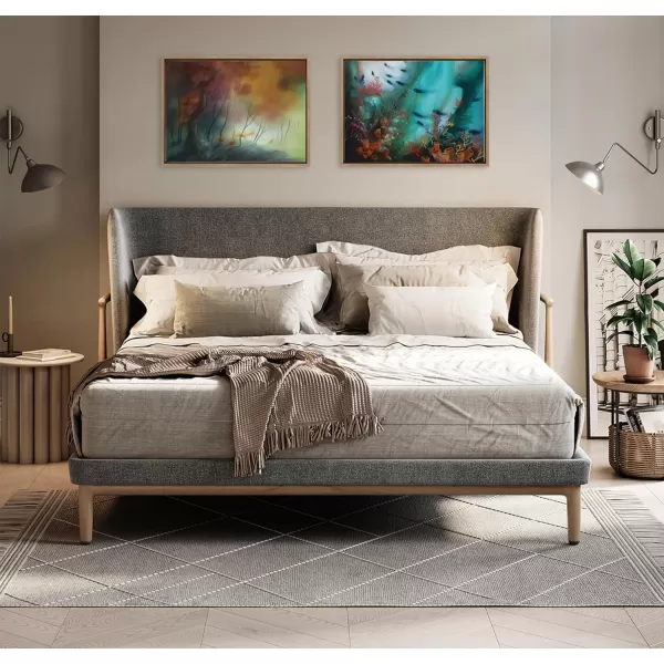 Kate and Laurel Sylvie Coral Cove Framed Canvas Wall Art by Faryn Hughes 18x24 Natural Modern Underwater Ocean Art for WallGold