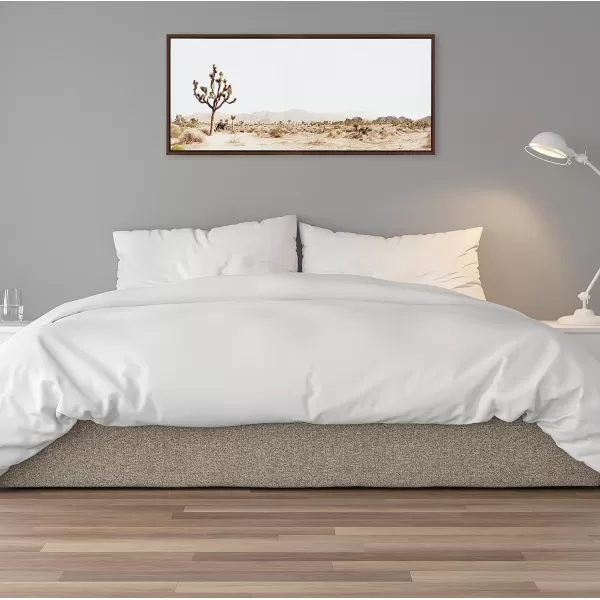 Kate and Laurel Sylvie Lone Joshua Tree Framed Canvas Wall Art by Amy Peterson Art Studio 28x38 Natural Minimalist Photograph Wall DcorBrown