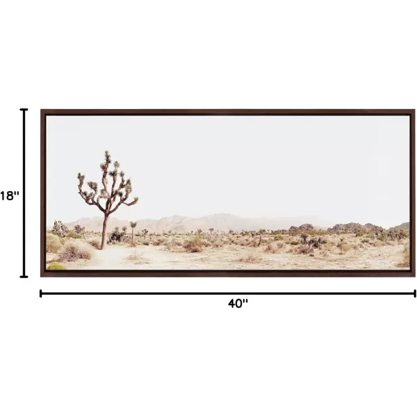 Kate and Laurel Sylvie Lone Joshua Tree Framed Canvas Wall Art by Amy Peterson Art Studio 28x38 Natural Minimalist Photograph Wall DcorBrown