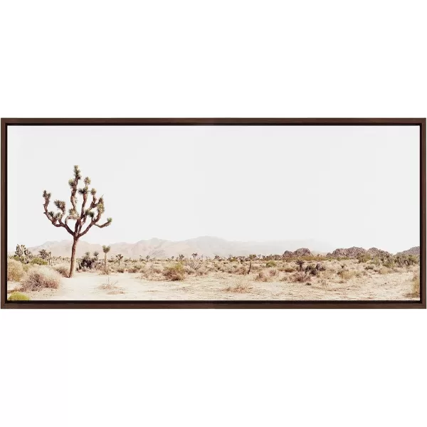 Kate and Laurel Sylvie Lone Joshua Tree Framed Canvas Wall Art by Amy Peterson Art Studio 28x38 Natural Minimalist Photograph Wall DcorBrown