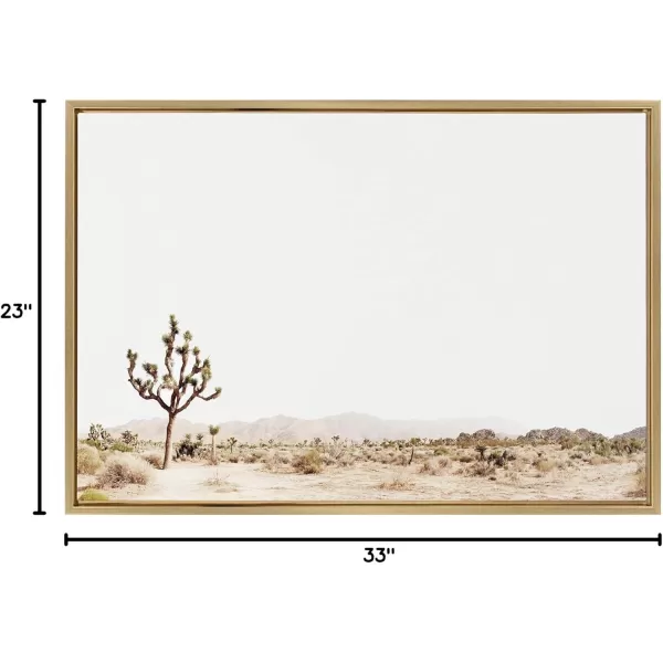 Kate and Laurel Sylvie Lone Joshua Tree Framed Canvas Wall Art by Amy Peterson Art Studio 28x38 Natural Minimalist Photograph Wall DcorGold