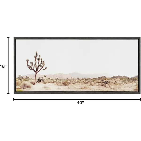 Kate and Laurel Sylvie Lone Joshua Tree Framed Canvas Wall Art by Amy Peterson Art Studio 28x38 Natural Minimalist Photograph Wall DcorGray