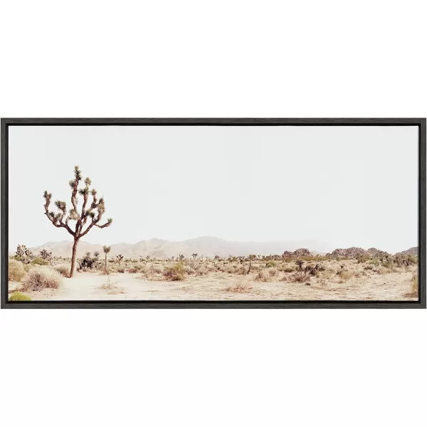 Kate and Laurel Sylvie Lone Joshua Tree Framed Canvas Wall Art by Amy Peterson Art Studio 28x38 Natural Minimalist Photograph Wall DcorGray