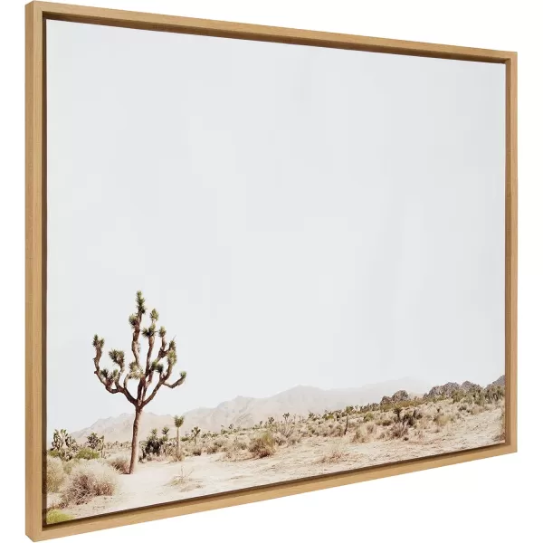 Kate and Laurel Sylvie Lone Joshua Tree Framed Canvas Wall Art by Amy Peterson Art Studio 28x38 Natural Minimalist Photograph Wall DcorNatural