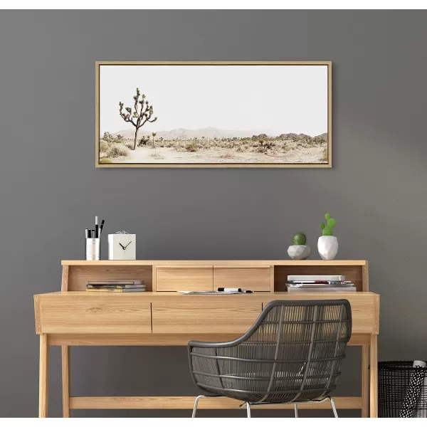 Kate and Laurel Sylvie Lone Joshua Tree Framed Canvas Wall Art by Amy Peterson Art Studio 28x38 Natural Minimalist Photograph Wall DcorNatural