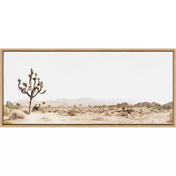 Kate and Laurel Sylvie Lone Joshua Tree Framed Canvas Wall Art by Amy Peterson Art Studio 28x38 Natural Minimalist Photograph Wall DcorNatural