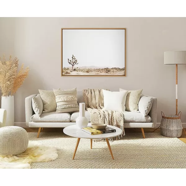 Kate and Laurel Sylvie Lone Joshua Tree Framed Canvas Wall Art by Amy Peterson Art Studio 28x38 Natural Minimalist Photograph Wall DcorNatural