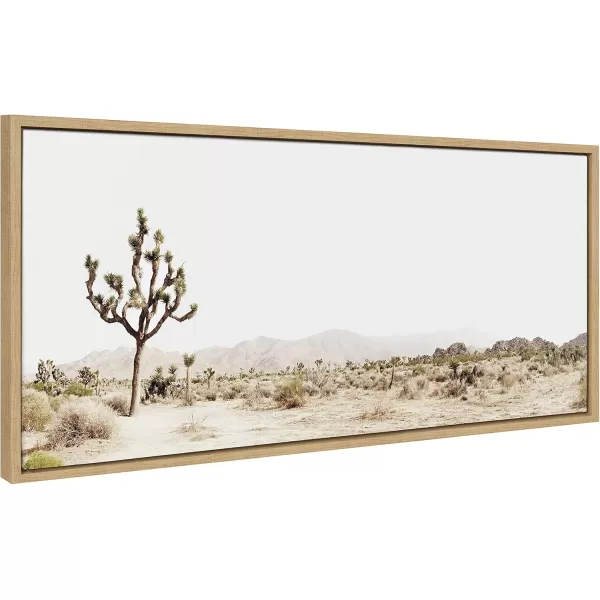 Kate and Laurel Sylvie Lone Joshua Tree Framed Canvas Wall Art by Amy Peterson Art Studio 28x38 Natural Minimalist Photograph Wall DcorNatural