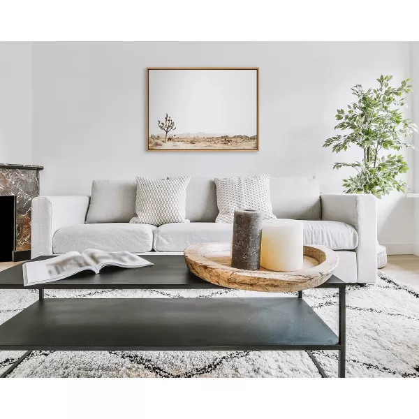 Kate and Laurel Sylvie Lone Joshua Tree Framed Canvas Wall Art by Amy Peterson Art Studio 28x38 Natural Minimalist Photograph Wall DcorNatural
