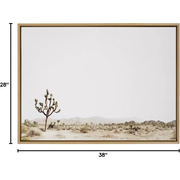 Kate and Laurel Sylvie Lone Joshua Tree Framed Canvas Wall Art by Amy Peterson Art Studio 28x38 Natural Minimalist Photograph Wall DcorNatural