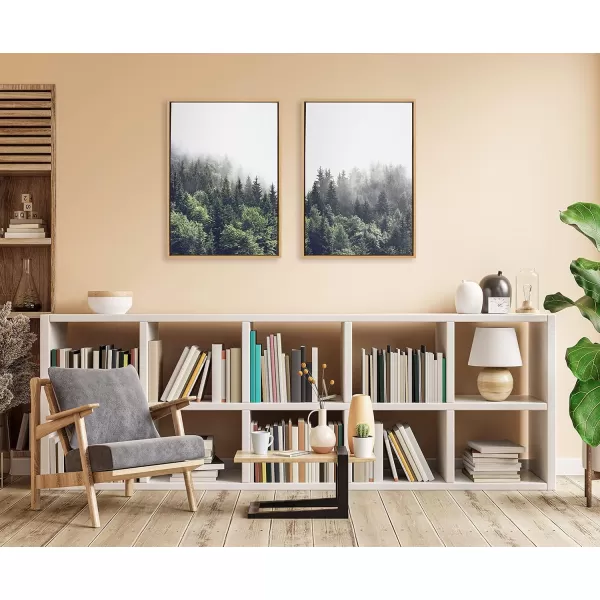 Kate and Laurel Sylvie Lush Green Forest on a Foggy Day Left and Right Framed Canvas Wall Art Set by The Creative Bunch Studio 2 Piece 23x33 Natural Nature Mountains Landscape Art Set for WallNatural