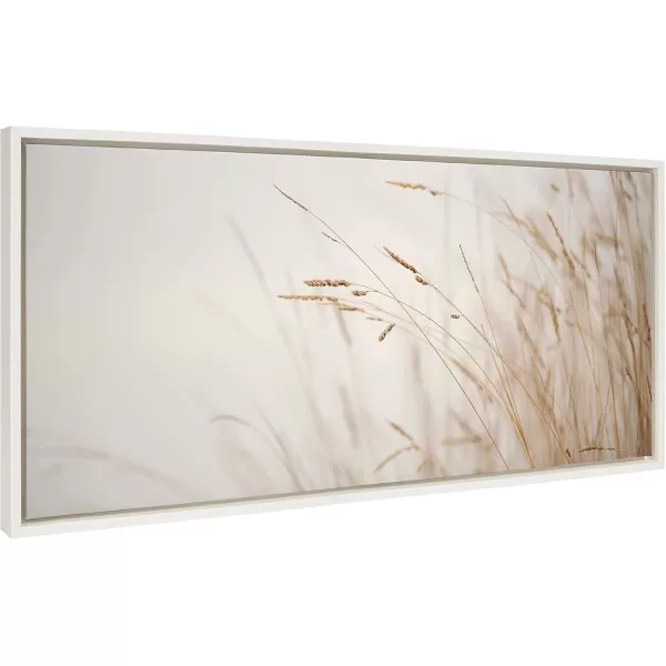 Kate and Laurel Sylvie Marsh Grass No 1 Framed Canvas Wall Art by Crystal Lynn Collins 23x33 White Rustic Grassy Natural Landscape Art for WallWhite