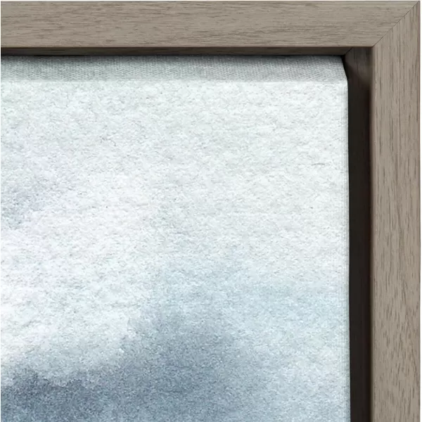 Kate and Laurel Sylvie Seascape Framed Canvas Wall Art by Patricia Shaw 23x33 Gray Decorative Watercolor Landscape Art Print for Wall