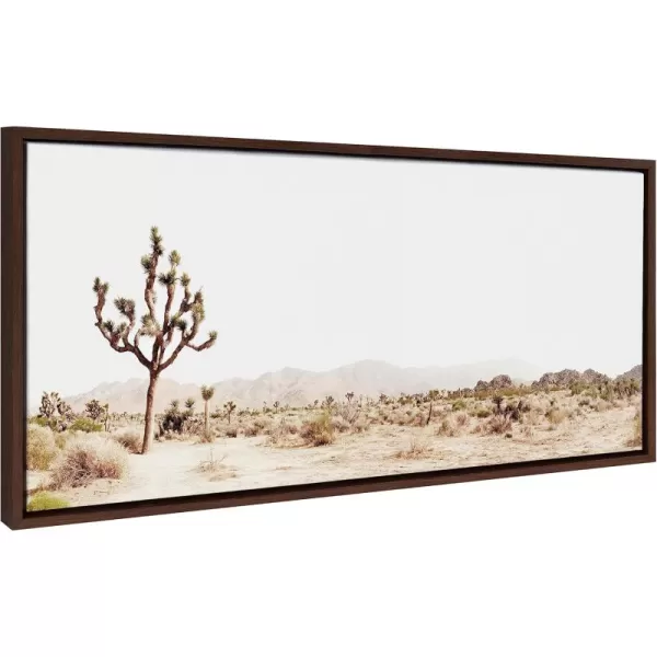 Kate and Laurel Sylvie Lone Joshua Tree Framed Canvas Wall Art by Amy Peterson Art Studio 28x38 Natural Minimalist Photograph Wall DcorBrown