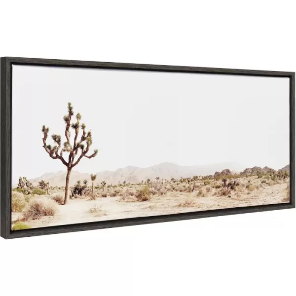 Kate and Laurel Sylvie Lone Joshua Tree Framed Canvas Wall Art by Amy Peterson Art Studio 28x38 Natural Minimalist Photograph Wall DcorGray