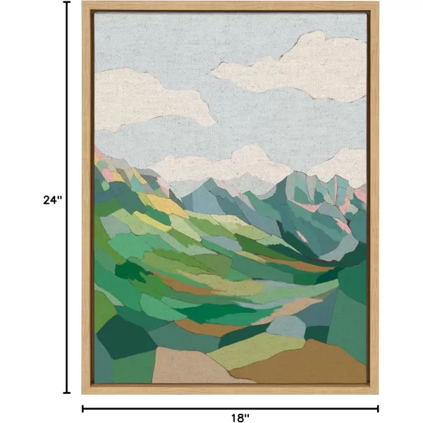 Kate and Laurel Sylvie Mythen Framed Canvas Wall Art by Nikita Jariwala 18x24 Natural Soft Colorful Nature Mountain Landscape Art for Wall Home DecorNatural