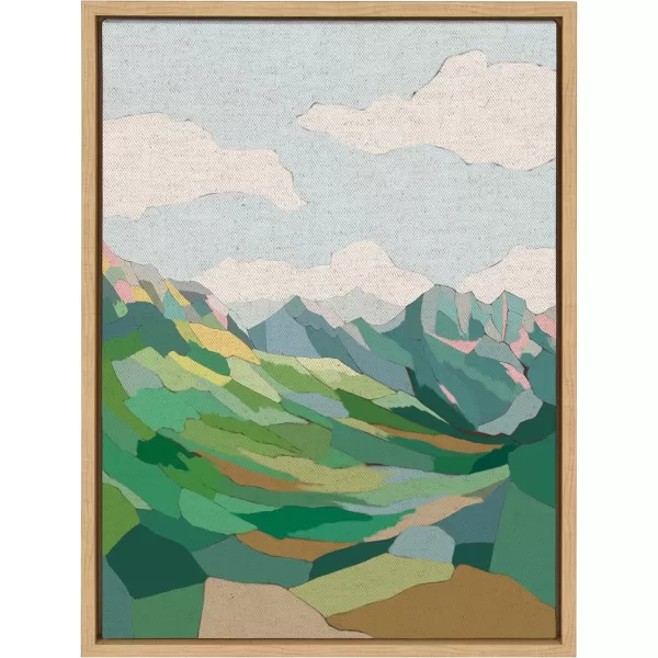 Kate and Laurel Sylvie Mythen Framed Canvas Wall Art by Nikita Jariwala 18x24 Natural Soft Colorful Nature Mountain Landscape Art for Wall Home DecorNatural
