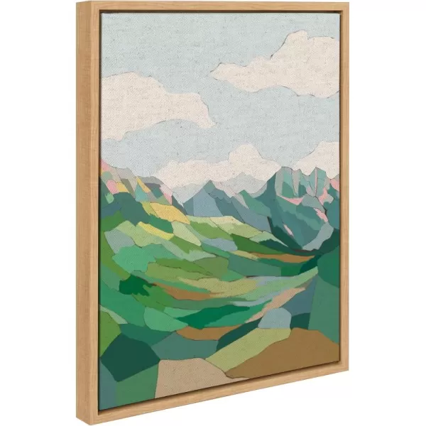Kate and Laurel Sylvie Mythen Framed Canvas Wall Art by Nikita Jariwala 18x24 Natural Soft Colorful Nature Mountain Landscape Art for Wall Home DecorNatural