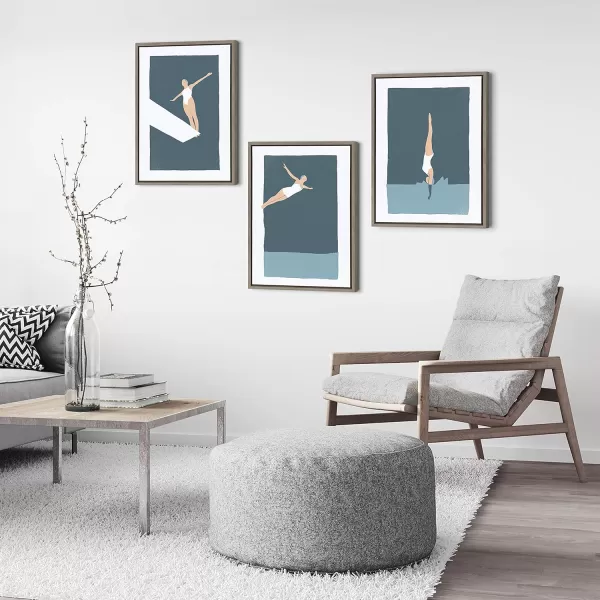 Kate and Laurel Sylvie Contemplation Framed Canvas Wall Art by Rocket Jack 18x24 Gray Modern Art for Wall