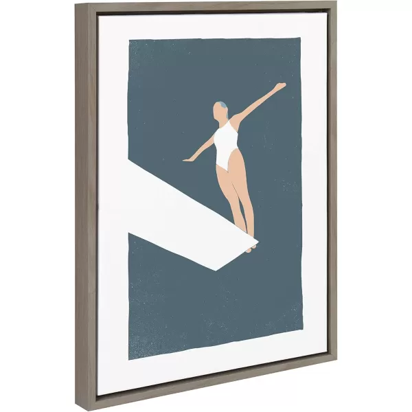 Kate and Laurel Sylvie Contemplation Framed Canvas Wall Art by Rocket Jack 18x24 Gray Modern Art for Wall