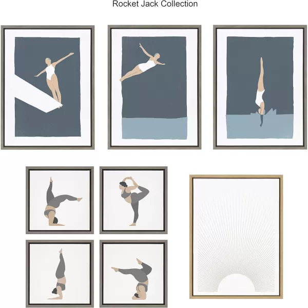 Kate and Laurel Sylvie Contemplation Framed Canvas Wall Art by Rocket Jack 18x24 Gray Modern Art for Wall