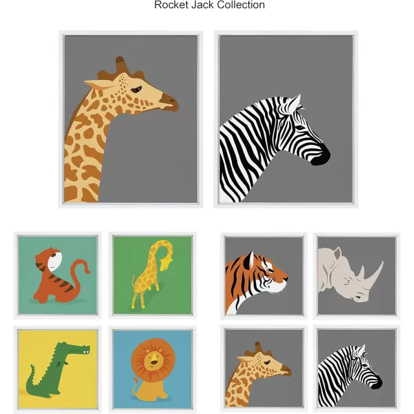 Kate and Laurel Sylvie Contemplation Framed Canvas Wall Art by Rocket Jack 18x24 Gray Modern Art for Wall