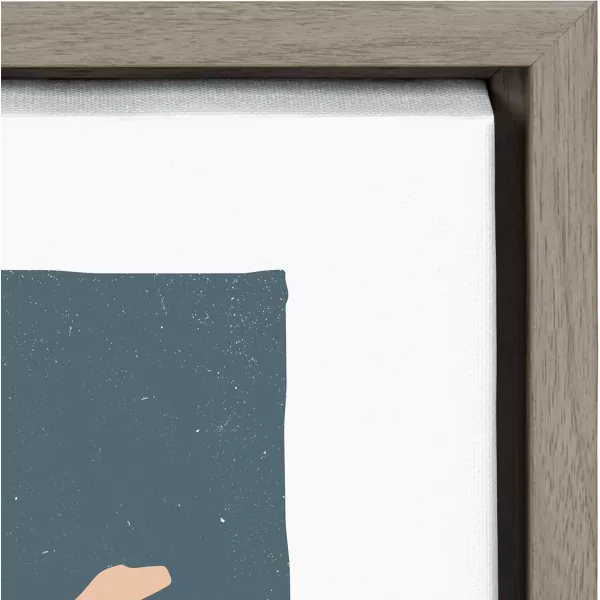 Kate and Laurel Sylvie Contemplation Framed Canvas Wall Art by Rocket Jack 18x24 Gray Modern Art for Wall