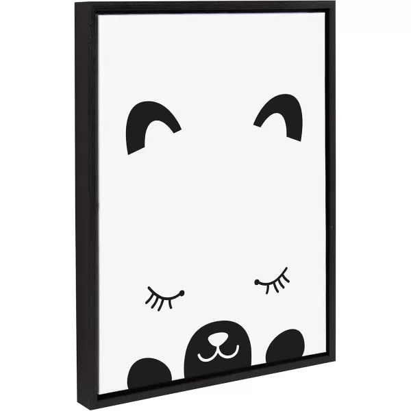 Kate and Laurel Sylvie Modern Baby Bear Framed Canvas Wall Art by Rachel Lee of My Dream Wall 18x24 BlackBlack