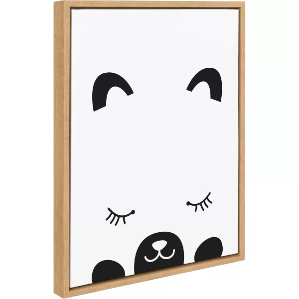 Kate and Laurel Sylvie Modern Baby Bear Framed Canvas Wall Art by Rachel Lee of My Dream Wall 18x24 BlackNatural