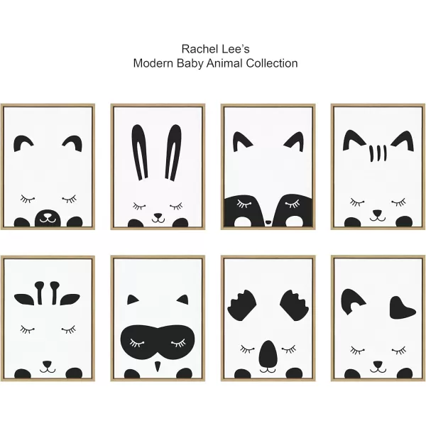Kate and Laurel Sylvie Modern Baby Bear Framed Canvas Wall Art by Rachel Lee of My Dream Wall 18x24 BlackNatural