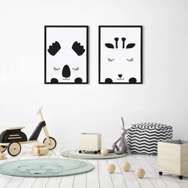 Kate and Laurel Sylvie Modern Baby Koala Framed Canvas Wall Art by Rachel Lee of My Dream Wall 18x24 Natural Baby Animal Art for WallBlack