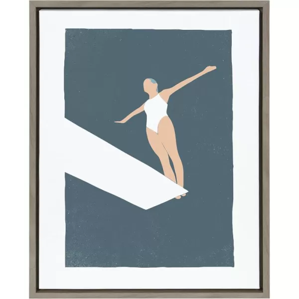 Kate and Laurel Sylvie Contemplation Framed Canvas Wall Art by Rocket Jack 18x24 Gray Modern Art for Wall