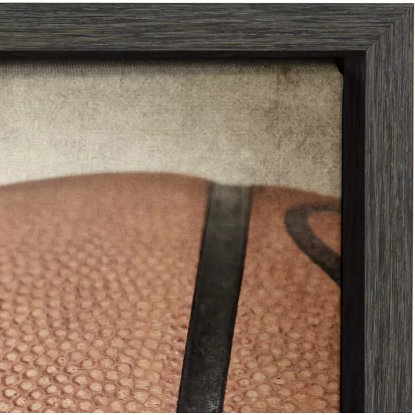 DesignOvation Sylvie Vintage Basketball Quarter Sport Print Framed Canvas Wall Art by Shawn St Peter 18x24 Dark Grey Traditional Classic Wall Decor