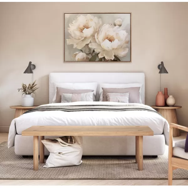 Kate and Laurel Sylvie Beaded Painterly Peonies Vintage Framed Canvas Wall Art by The Creative Bunch Studio 315x415 Gold Soft Flower Art for WallGold