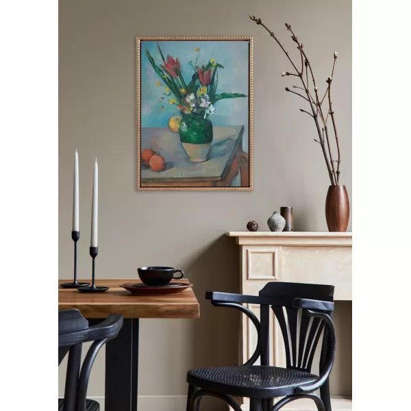 Kate and Laurel Sylvie Beaded The Vase of Tulips c 1890 Vintage Framed Canvas Wall Art by The Art Institute of Chicago 18x24 Gold Vintage Flower Vase Painting Art for Wall