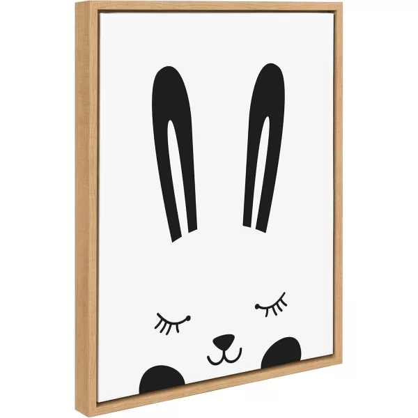 Kate and Laurel Sylvie Modern Baby Bunny Framed Canvas Wall Art by Rachel Lee of My Dream Wall 18x24 Natural Baby Animal Art for WawllNatural