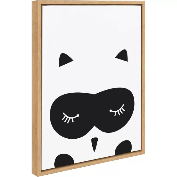 Kate and Laurel Sylvie Modern Baby Owl Framed Canvas Wall Art by Rachel Lee of My Dream Wall 18x24 Natural Minimalist Animal Art for Wall