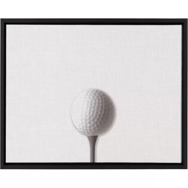 DesignOvation Sylvie Horizontal Golf Ball Portrait Framed Canvas Wall Art 18x24 Black Sporty Wall Decor for Home