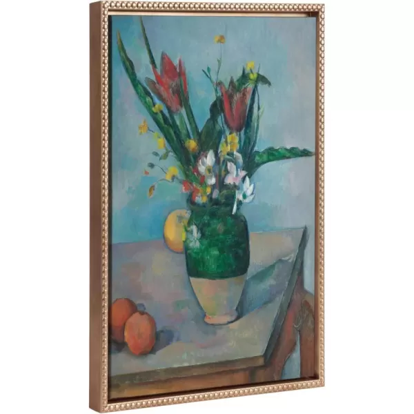 Kate and Laurel Sylvie Beaded The Vase of Tulips c 1890 Vintage Framed Canvas Wall Art by The Art Institute of Chicago 18x24 Gold Vintage Flower Vase Painting Art for Wall