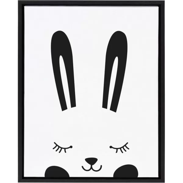 Kate and Laurel Sylvie Modern Baby Bunny Framed Canvas Wall Art by Rachel Lee of My Dream Wall 18x24 Natural Baby Animal Art for WawllBlack